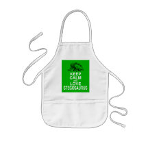 Keep Calm and Love Stegosaurus dinosaur design Aprons