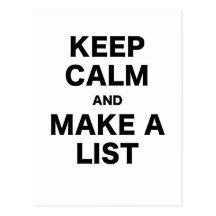 Keep Calm and Make a List Postcards