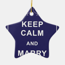 Keep Calm And Marry On Birds Ornament