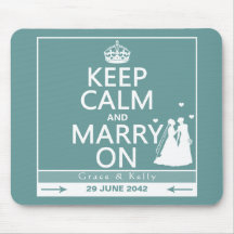 Keep Calm and Marry On Lesbian Wedding Mouse Pad