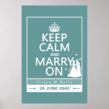 Keep Calm and Marry On Lesbian Wedding Print