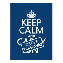 Keep Calm and Order Takeaway (in any colour) Invitation