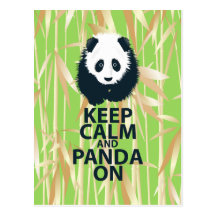 Keep Calm and Panda On Original Design Print Gift Postcards