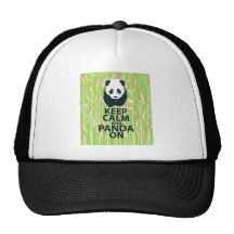 Keep Calm and Panda On Unique Design Print Bamboo Mesh Hats