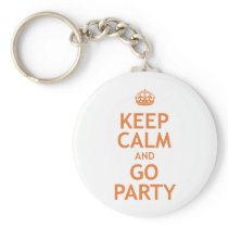 keep calm and party on keychains