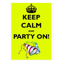 KEEP-CALM-AND-PARTY-ON POSTCARDS