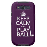 Keep Calm and Play Ball (baseball) (any colour) Galaxy S3 Cases