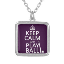Keep Calm and Play Ball (baseball) (any colour) Pendant