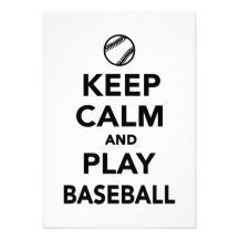 Keep calm and play Baseball Personalized Invitations