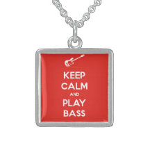 Keep Calm and Play Bass Personalized Necklace