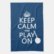 Keep Calm and Play On (Banjo)(any bckgrd color) Kitchen Towel
