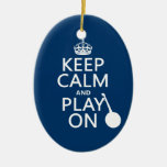 Keep Calm and Play On (Banjo)(any bckgrd color) Ornaments