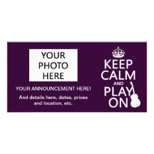 Keep Calm and Play On (guitar)(all colors) Photo Greeting Card