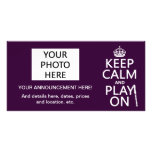 Keep Calm and Play On (recorder)(any color) Personalized Photo Card