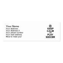 Keep calm and play Soccer Business Card Template