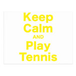 Keep Calm and Play Tennis Post Card