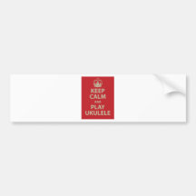 Keep Calm and Play Ukulele Bumper Sticker