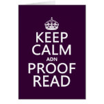 Keep Calm 'and' Proofread (adn) (in any colour) Greeting Cards