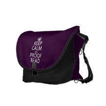 Keep Calm 'and' Proofread (adn) (in any colour) Courier Bags