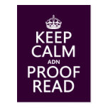 Keep Calm 'and' Proofread (adn) (in any colour) Post Card