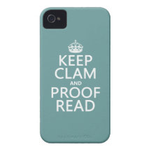 Keep Calm and Proofread (clam) (any colour) iPhone 4 Case-Mate Case