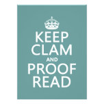 Keep Calm and Proofread (clam) (any colour) Personalized Announcements