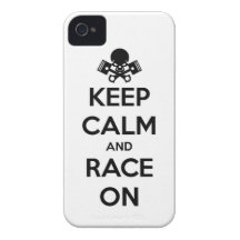 keep calm and race on iPhone 4 Case-Mate case