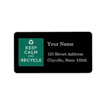 Keep Calm and Recycle Personalized Address Labels