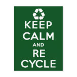 Keep Calm and Recycle postcards