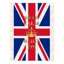 Keep calm and reign on post cards