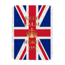 Keep calm and reign on rectangle magnet