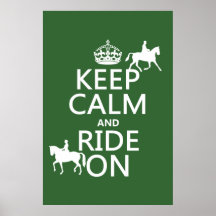 Keep Calm and Ride On - horses, all colours Print