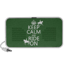Keep Calm and Ride On - horses, all colours Laptop Speaker