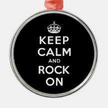 Keep Calm and Rock On Christmas Ornament