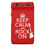 Keep Calm and Rock On (guitar)(any color) Droid RAZR Case