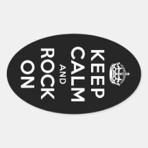 Keep Calm and Rock On Oval Sticker