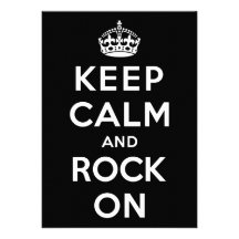 Keep Calm and Rock On Personalized Invites