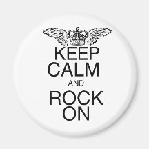 Keep Calm and Rock On Refrigerator Magnets