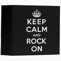 Keep Calm and Rock On Vinyl Binder