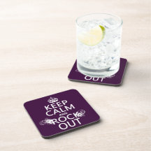 Keep Calm and Rock Out (any background color) Drink Coasters
