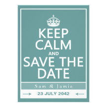 Keep Calm and Save the Date (fully customizable) Custom Announcements