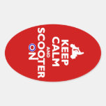 Keep Calm and Scooter On Oval Stickers