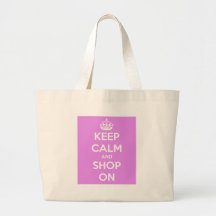 Keep Calm and Shop On Pink Bags