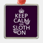 Keep Calm and Sloth On Christmas Ornament