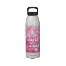 Keep Calm and Sparkle Glitter LookLike Water Bottles