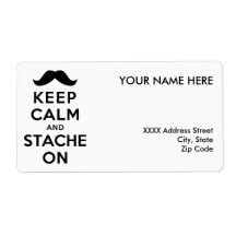 Keep Calm and Stache On Labels
