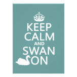 Keep Calm and Swan On - all colours Personalized Invite