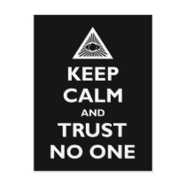 Keep Calm and Trust No One Postcard