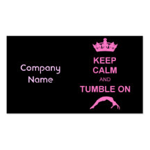 Keep calm and tumble gymnast business card template
