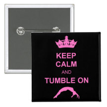 Keep calm and tumble gymnastics button